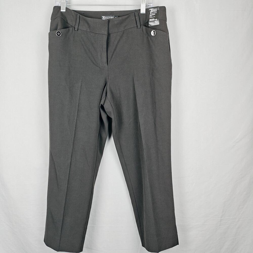 New York & Company Pants Womens 10 Gray 7th Avenue Crop Straight Leg Work